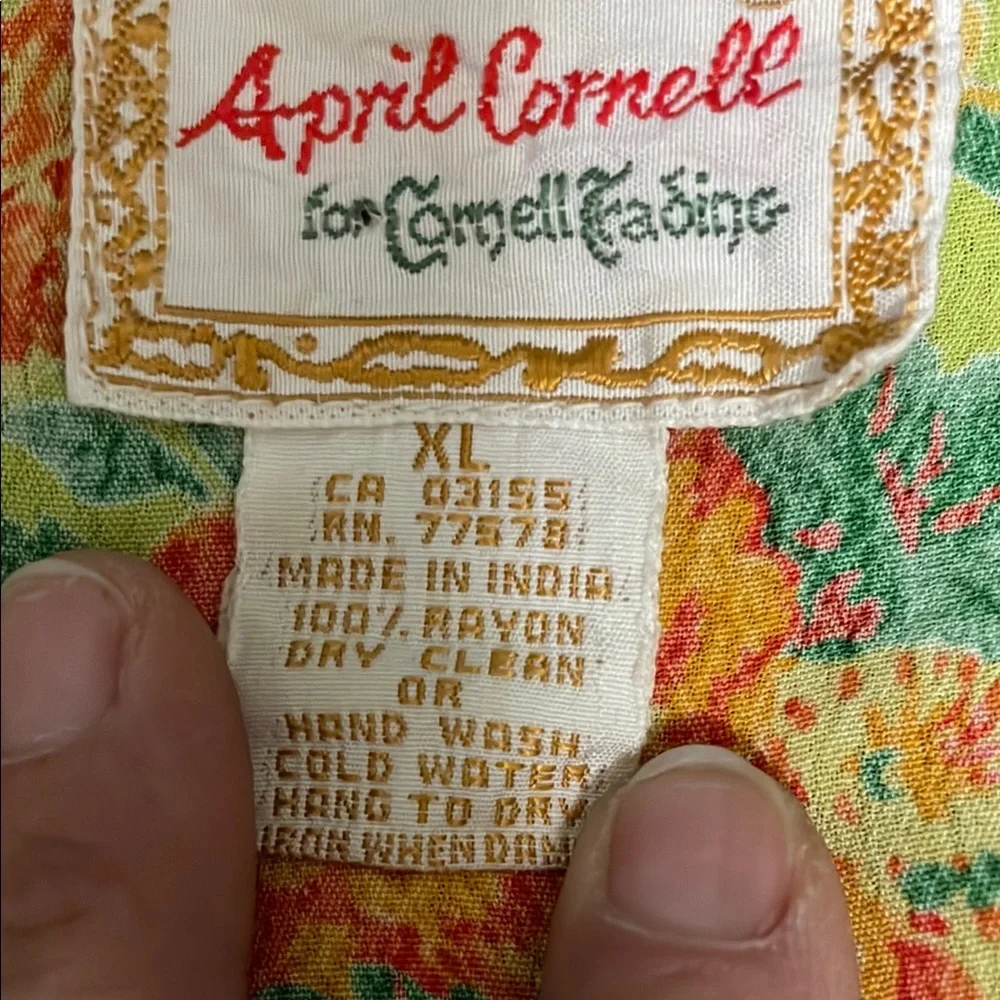 Vintage 90s April Cornell floral midi Dress - Picture 2 of 6